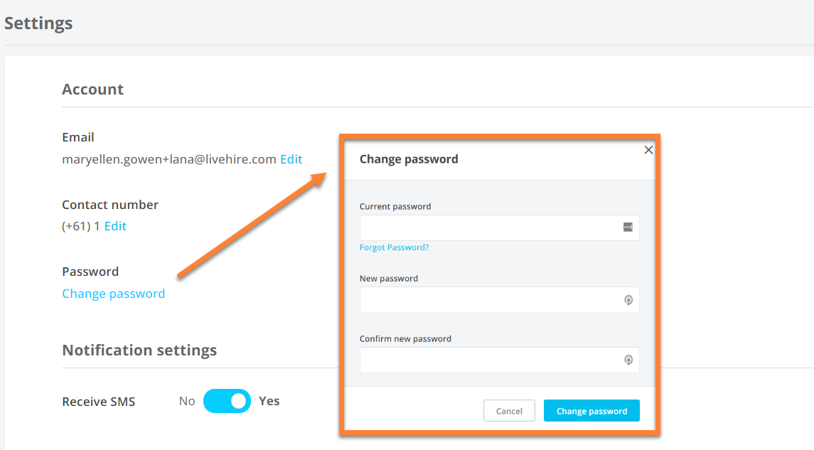 How Do I Change My Email Address or Password? – LiveHire Talent